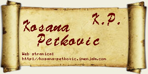 Kosana Petković vizit kartica